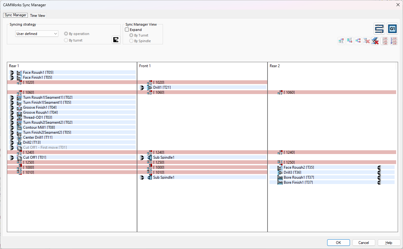 CAMWorks Sync Manager multi-channel view