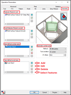 geometry tab for 3 axis